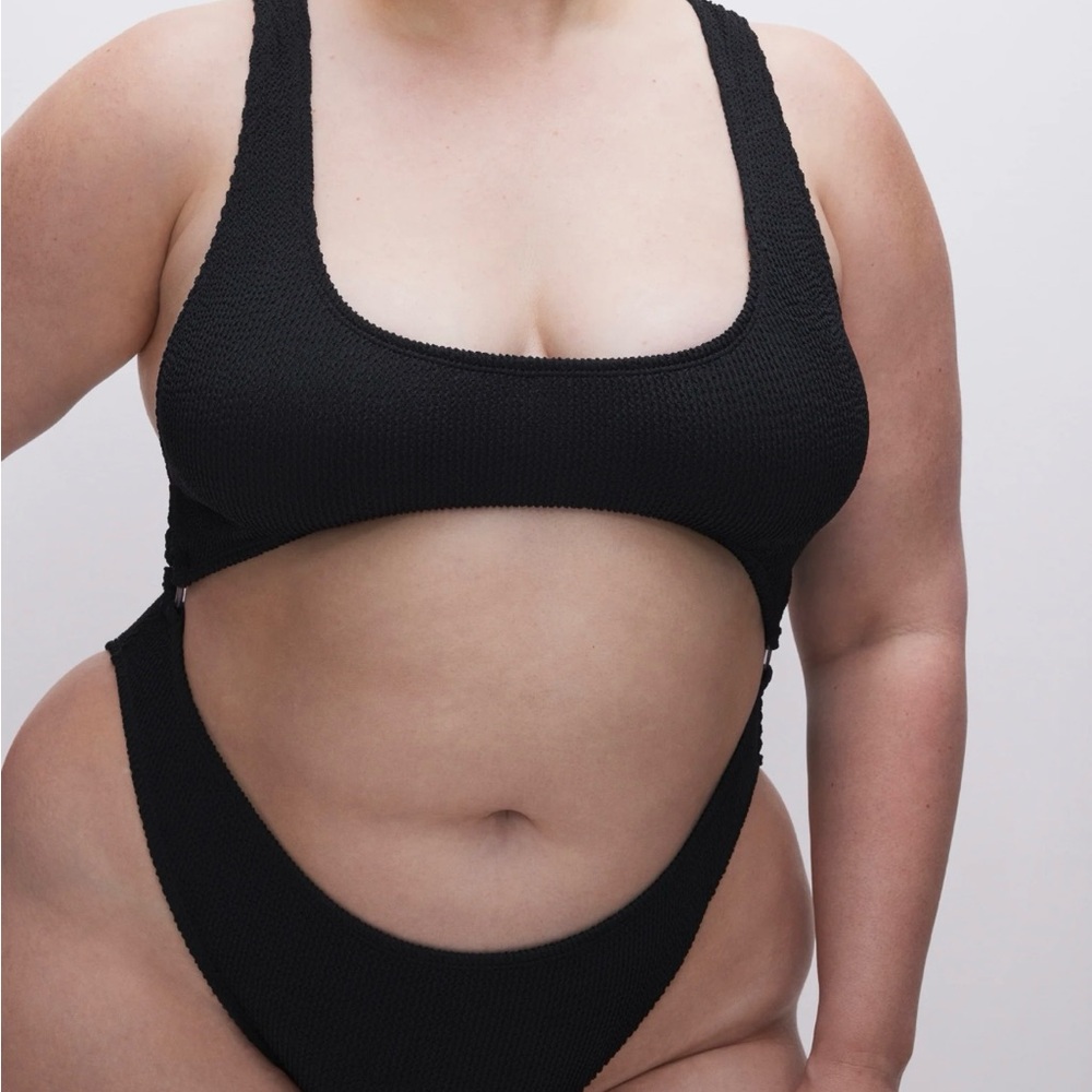 NWT Good American Always Fits Monokini Swimsuit Size 7/8 (4X-5X) Black